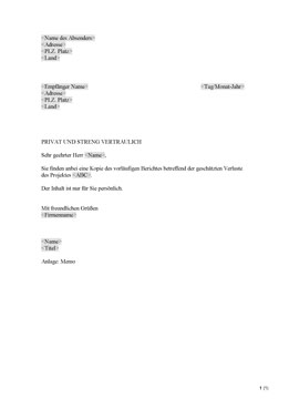 Brief mit vertraulicher Information (DE)