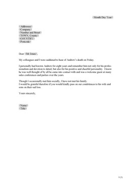 Letter of condolence (UK)