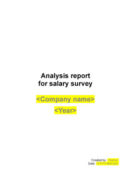 9. Analysis report for salary survey