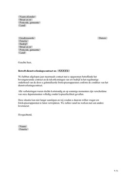 Klacht onderhoudscontract (NL)