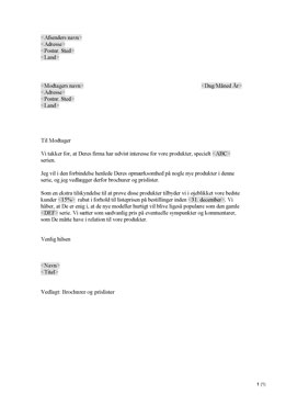 Opfølgningsbrev med tilbud om rabat (DK)