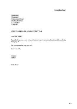 Confidential covering letter (UK)