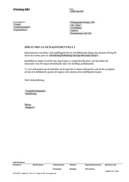 Konfidentiellt brev med bilaga 