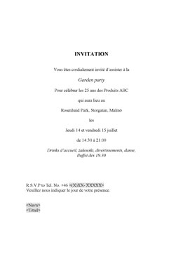 Invitation (FR)