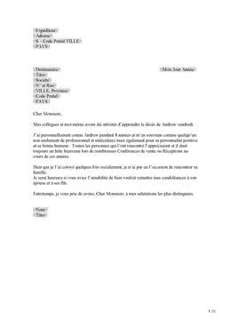 Lettre de condoléances (FR)