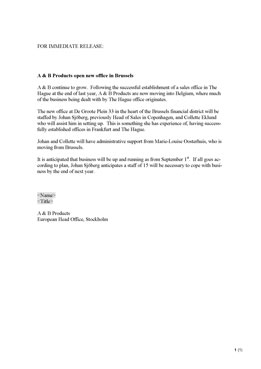 Press release (UK)