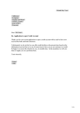 Rejection of application for credit (UK)