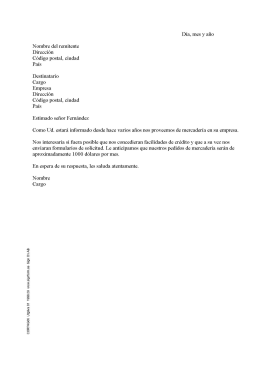 Solicitud de facilidades de crédito (...