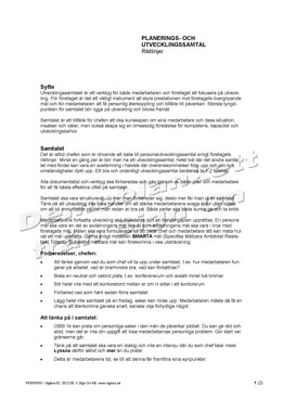 Planerings- och utvecklingssamtal - Riktlinjer (Demo)