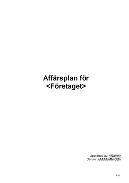 Affärsplan