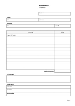 Avstämning - Huvudbok (Excel)