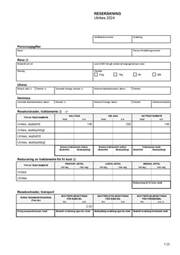 Reseräkning utrikes resa 2024