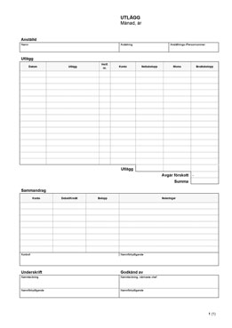Utlägg (Excel)
