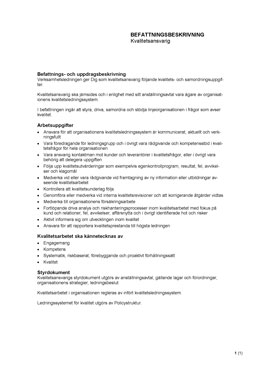 Befattningsbeskrivning - Kvalitetsans...
