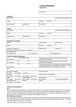 Lease agreement - Apartment