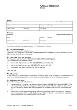 Purchase agreement - Shares