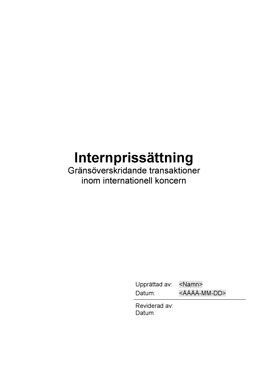 Internprissättning