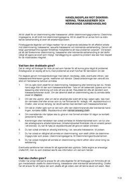 Handlingsplan mot diskriminering, tra...