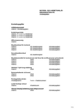 Skydds- och arbetsmiljöorganisation