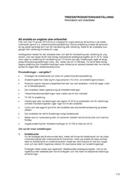 Yrkesintroduktionsanställning - Information och checklista
