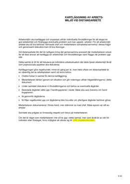 Kartläggning av arbetsmiljö vid dista...