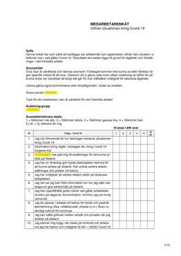 Medarbetarenkät - Utifrån situationen kring Covid-19