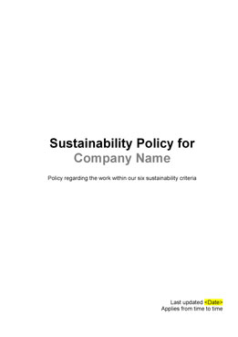 Sustainability Policy