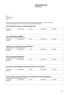 Utbildning - Utvärdering