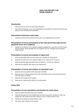 7. Analysis report for wage surveys