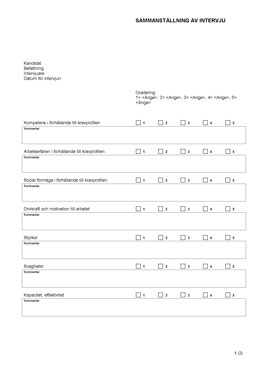 Sammanställning efter intervju