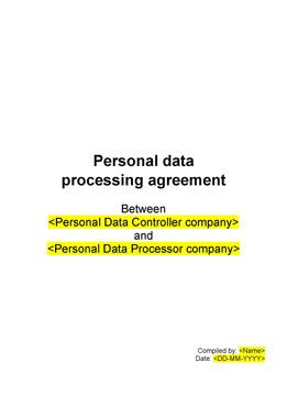Personal data processor agreement