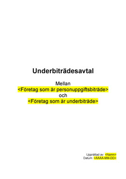 Underbiträdesavtal