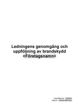 Ledningens genomgång och uppföljning ...